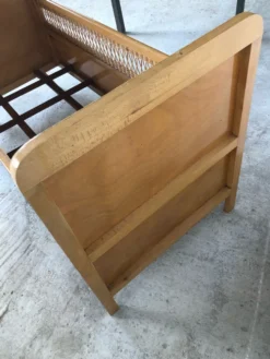 Lit enfant scandinave années 60 avec rotin