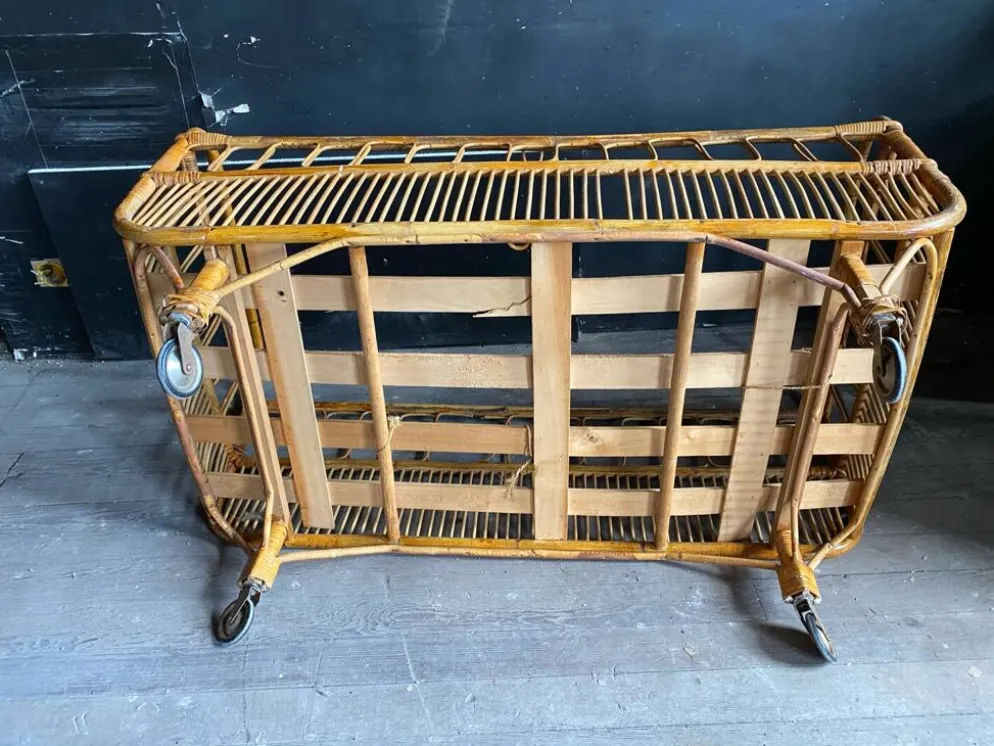 Lit enfant vintage rotin et osier