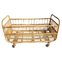 Lit enfant vintage rotin et osier
