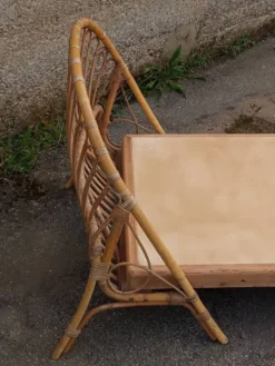 Lit en rotin années 50/60