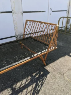 Lit 90/190 en rotin osier bambou vintage design scandinave artisanal