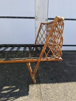Lit 90/190 en rotin osier bambou vintage design scandinave artisanal