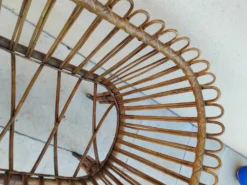 Lit en rotin vintage a roulettes berceau
