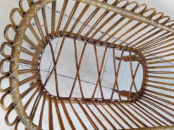 Lit en rotin vintage a roulettes berceau
