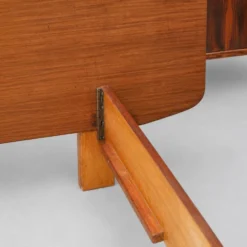Lit en teck avec tête de lit, années 60-70