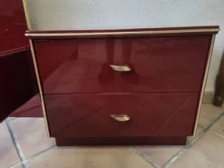Lit et table de chevet style Hollywood Regency