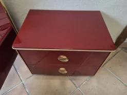 Lit et table de chevet style Hollywood Regency