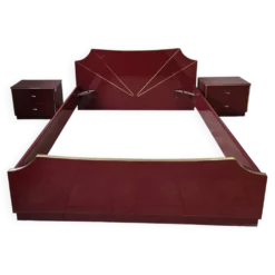 Lit et table de chevet style Hollywood Regency