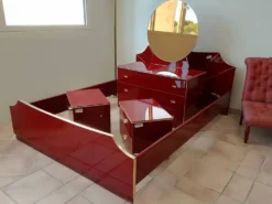 Lit et table de chevet style Hollywood Regency