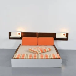 Lit et tête de lit par Pierre Guariche, circa 1968