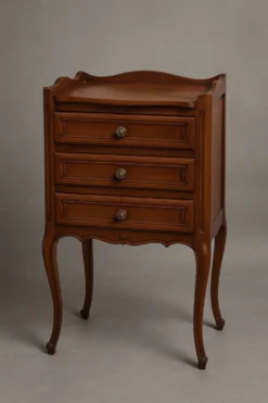 2 lit et une table de chevet vintage en merisier massif