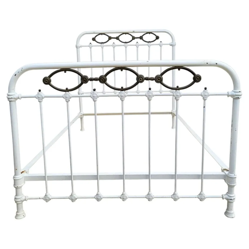 Lit métal amandes laiton Art Déco 120x190