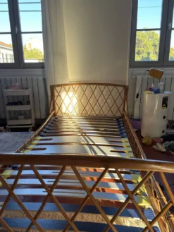 Lit rotin enfant une place