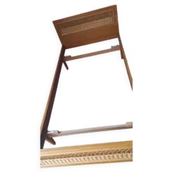 Lit rotin une place vintage années 1970 en bois blond