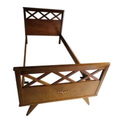 Lit scandinave vintage à croisillons années 50