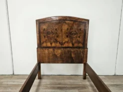 Lit simple Art Déco toscan des années 1940 en racine de bruyère.