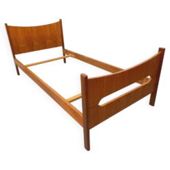 Lit simple vintage style scandinave en teck des années 60