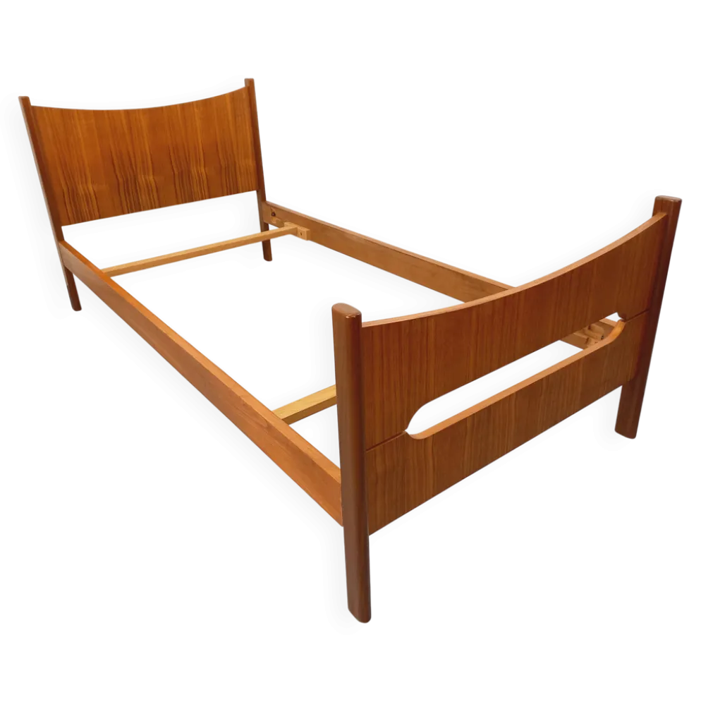 Lit simple vintage style scandinave en teck des années 60