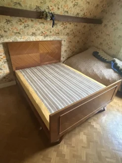 Lit vintage acajou