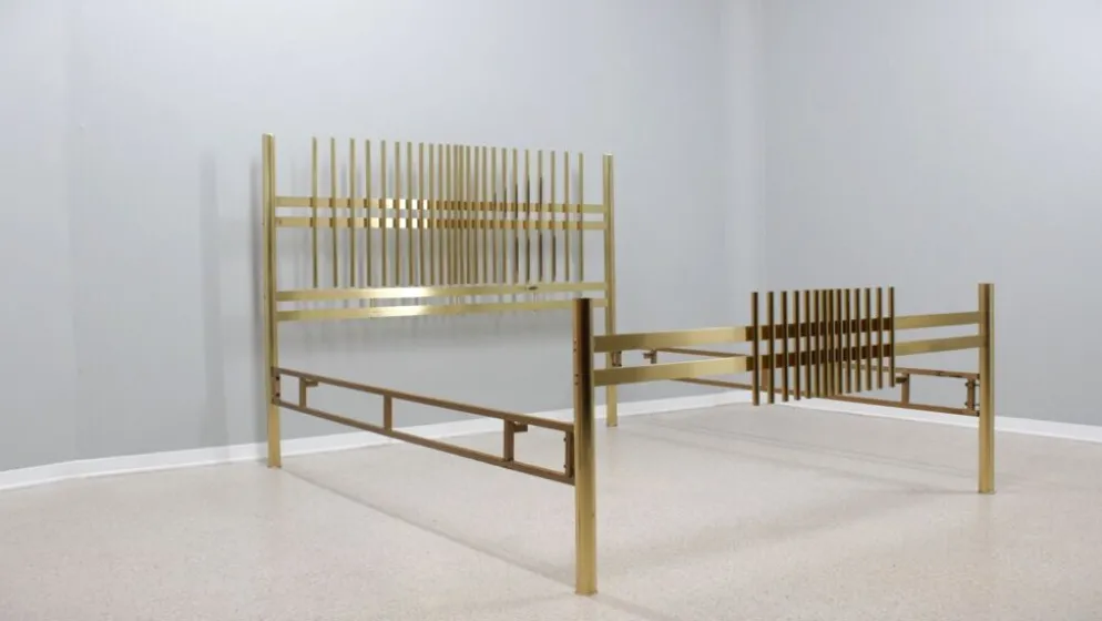 Lit vintage en laiton doré frigerio 1970s