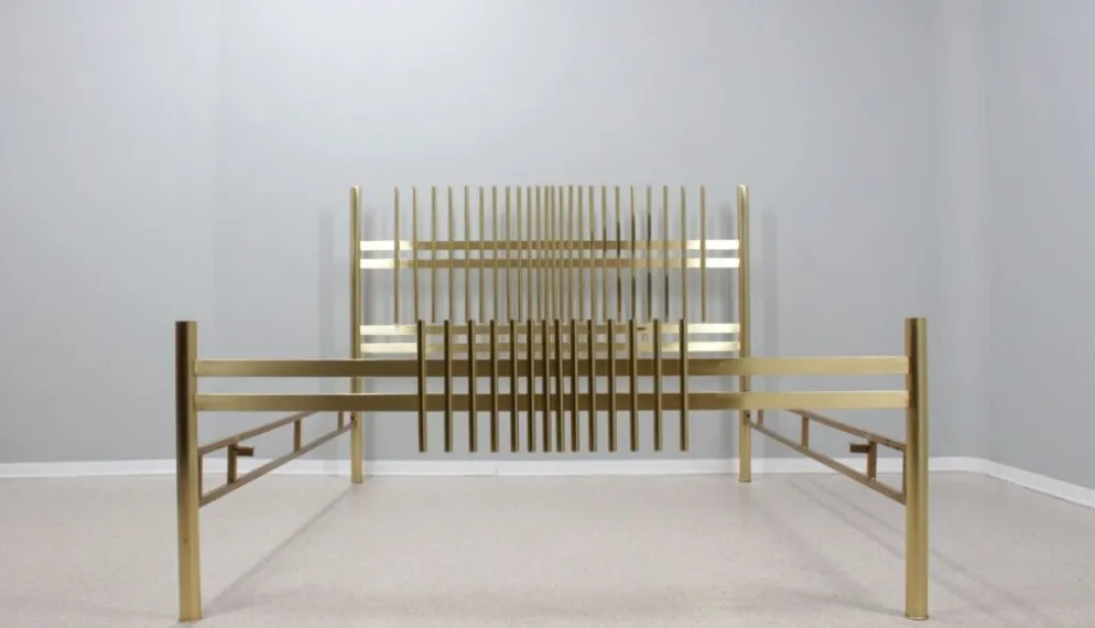 Lit vintage en laiton doré frigerio 1970s