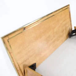 Lit vintage en laiton et bambou