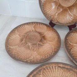Longchamp / Assiettes à huîtres, coquillages, belons, fruits de mer, c