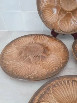 Longchamp / Assiettes à huîtres, coquillages, belons, fruits de mer, c
