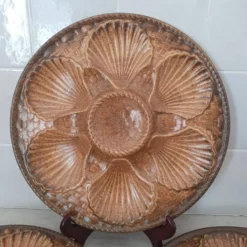 Longchamp / Assiettes à huîtres, coquillages, belons, fruits de mer, c