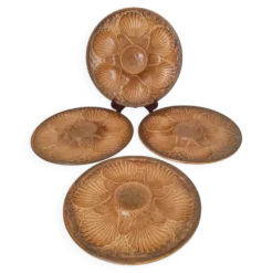 Longchamp / Assiettes à huîtres, coquillages, belons, fruits de mer, c