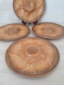 Longchamp / Assiettes à huîtres, coquillages, belons, fruits de mer, c
