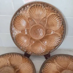 Longchamp / Assiettes à huîtres, coquillages, belons, fruits de mer, c