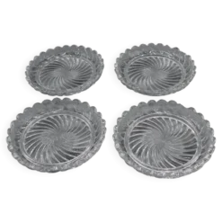 Lot 4 anciens dessous de carafe bouteille baccarat modele bambou tors
