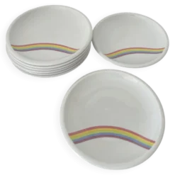 Lot 8 assiettes arc en ciel Tonika Kahla