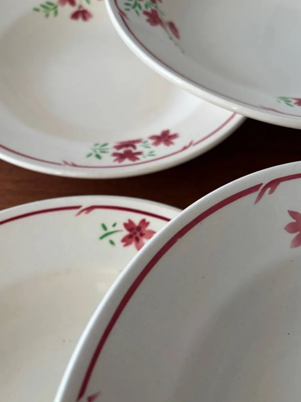 Lot 6 assiettes creuses Badonviller vintage – faïence française décor