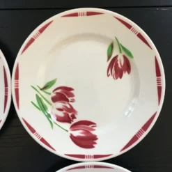 Lot 4 assiettes décor tulipes