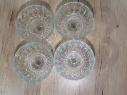 Lot 4 Coupes a Champagne Cristal Vintage Taille Diamant Service Retro