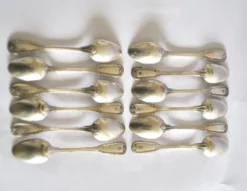 Lot 12 cuillères à café en métal argenté classique 1900 Orfèvre BOULENGER