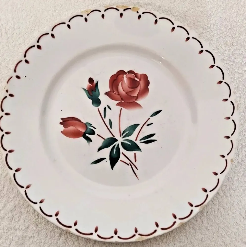 Lot de 5 Anciennes Assiettes Creuses Badonviller Vintage