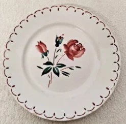 Lot de 5 Anciennes Assiettes Creuses Badonviller Vintage