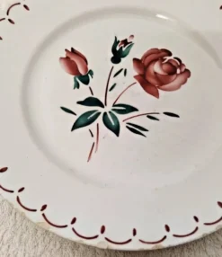 Lot de 5 Anciennes Assiettes Creuses Badonviller Vintage