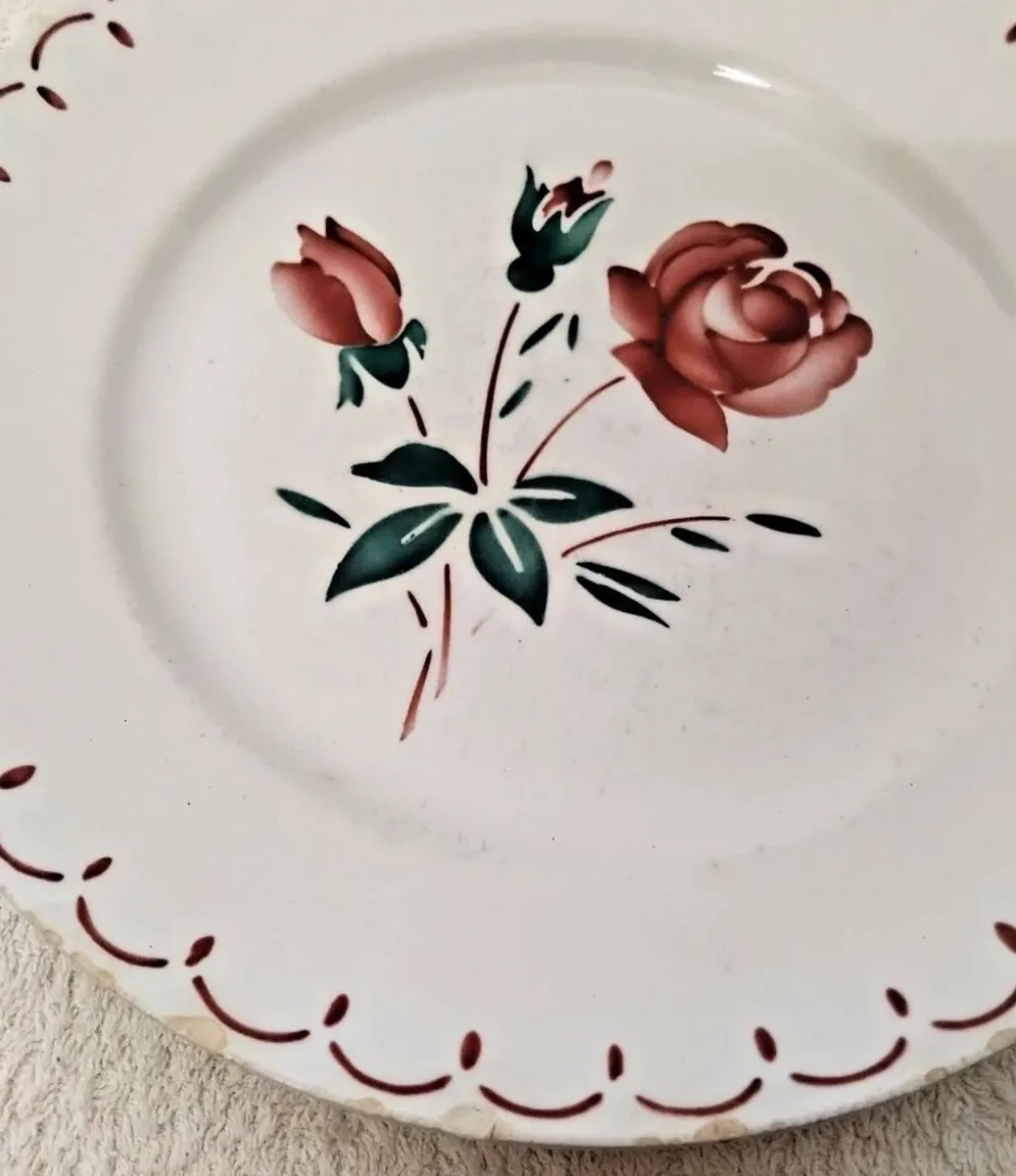 Lot de 5 Anciennes Assiettes Creuses Badonviller Vintage