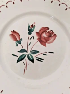 Lot de 5 Anciennes Assiettes Creuses Badonviller Vintage