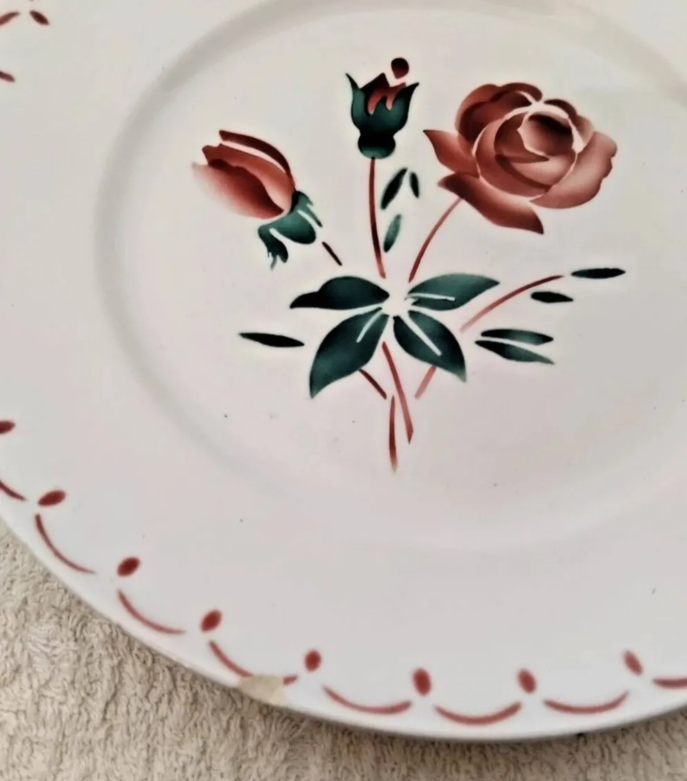 Lot de 5 Anciennes Assiettes Creuses Badonviller Vintage