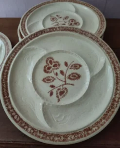 Lot de 6 anciennes assiettes à fondue
