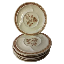 Lot de 6 anciennes assiettes à fondue