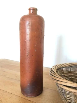 Lot de 5 anciennes bouteilles en grès émaillé