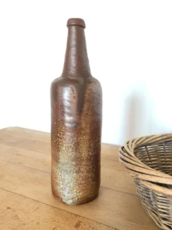 Lot de 5 anciennes bouteilles en grès émaillé