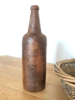 Lot de 5 anciennes bouteilles en grès émaillé