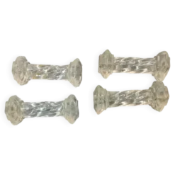 Lot de 4 anciens porte couteaux en verre moulé